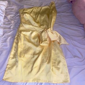 Satin yellow dress from Fashion Nova